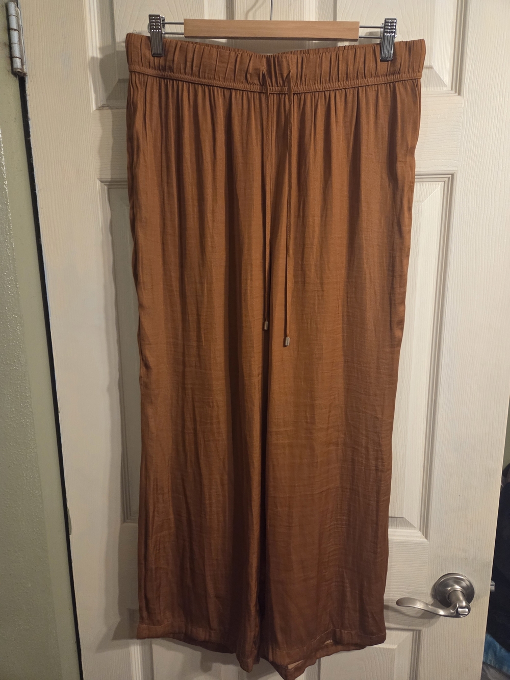 Wide Leg Drawstring Pants in Rust